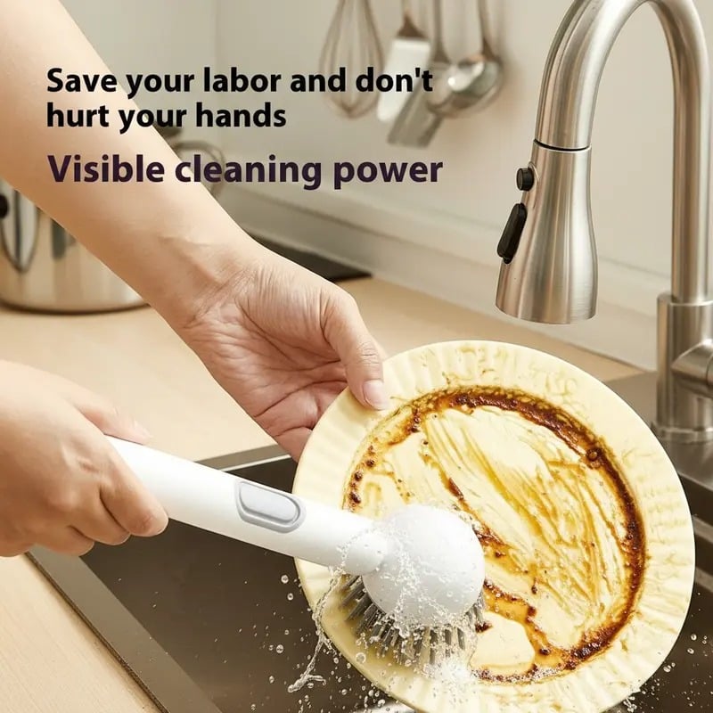 🔥6-in-1 Rotatable Dish Brush with Detergent Dispenser