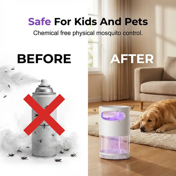 🔥LAST DAY 49% OFF - 🦟UV Mosquito Killer Lamp – 🔇quiet, USB, chemical-free🌙